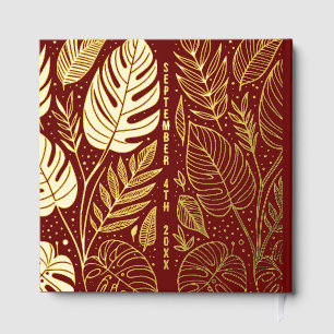 Livre D'or Mariage Monstera Gold Foliage
