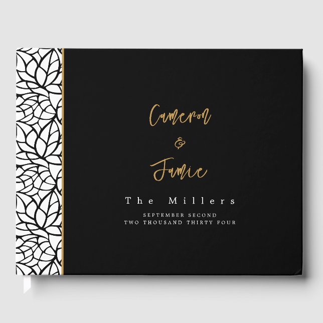 Livre D'or Mariage Motif Feuille classique (Recto)