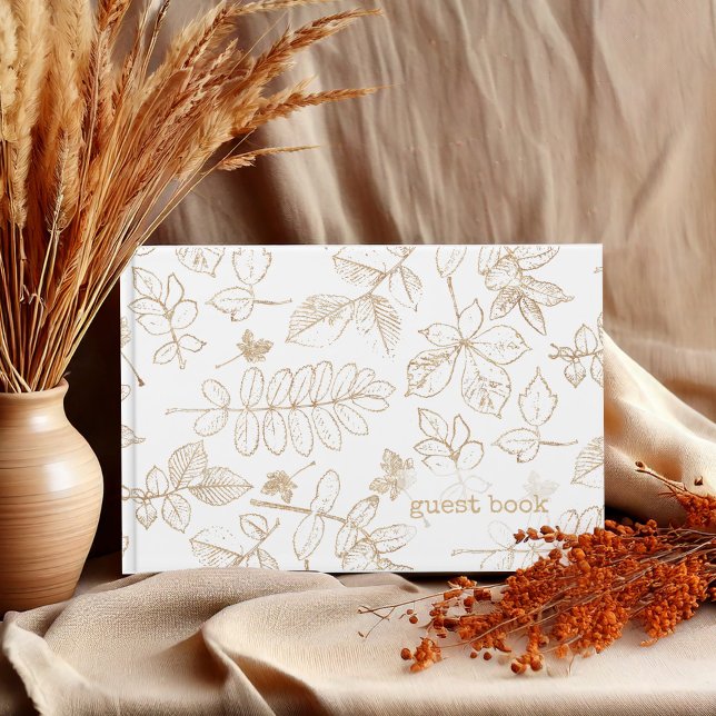 Livre D'or Mariage Motif Golden Leaf ID655 (Créateur téléchargé)