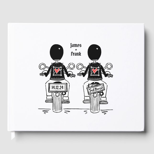 Livre D'or Mariage motocyclette Grooms (Recto)