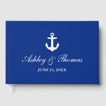 Mariage nautique Ancre Blue Guest Book