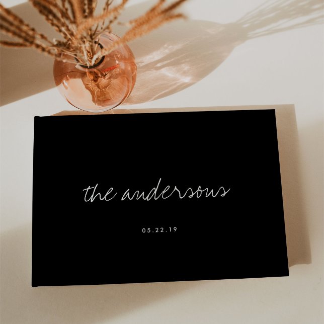 Livre D'or Mariage noir et blanc manuscrit moderne (Créateur téléchargé)