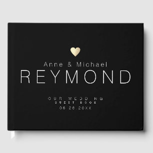 Livre D'or Mariage noir moderne minimaliste