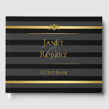 Mariage officiel Black Gold Tuxedo Stripe