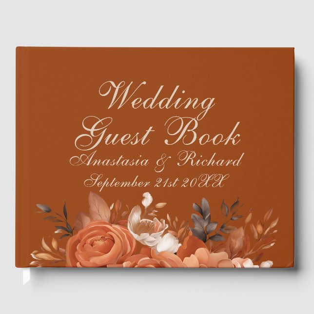 Livre D'or Mariage orange brûlé (Recto)