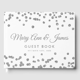 Livre d'or mariage Parties scintillant argent Conf