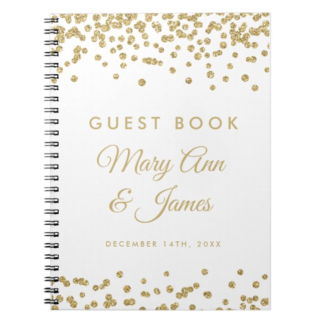 Livre d'or mariage Parties scintillant Faux d'or C (Devant)