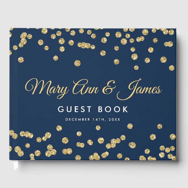 Livre d'or mariage Parties scintillant Gold Faux C (Recto)