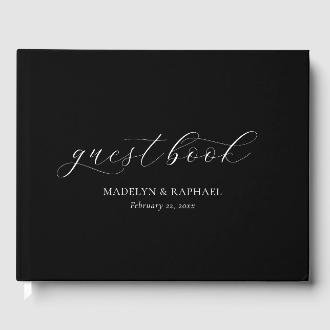 Livre D'or Mariage personnalisé avec script minimal moderne c (Recto)