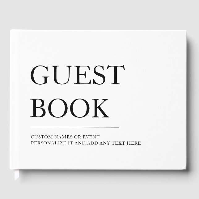 Livre D'or Mariage personnalisé blanc moderne (Recto)