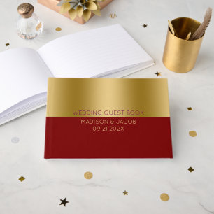 Livre D'or Mariage personnalisé Gold et Red