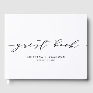 Livre D'or Mariage photo de script minimaliste moderne noir