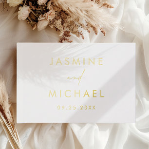 Livre D'or Mariage photo minimaliste moderne Gold Foil