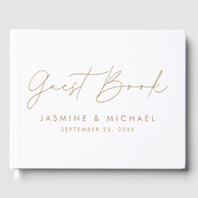 Livre D'or Mariage photo Modern Gold Script (Recto)