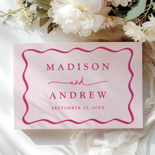 Livre D'or Mariage photo moderne à cadre rose