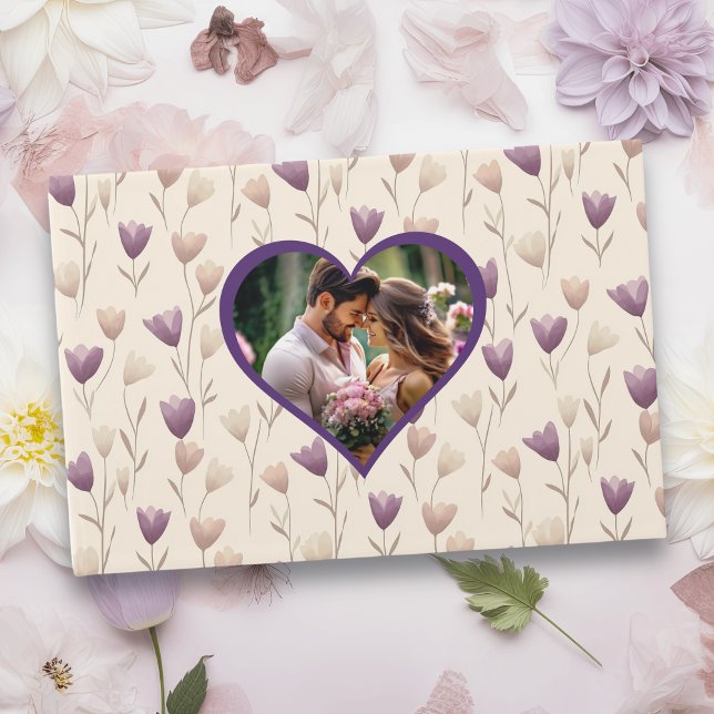 Livre D'or Mariage photo personnalisé de couleur violet (Créateur téléchargé)