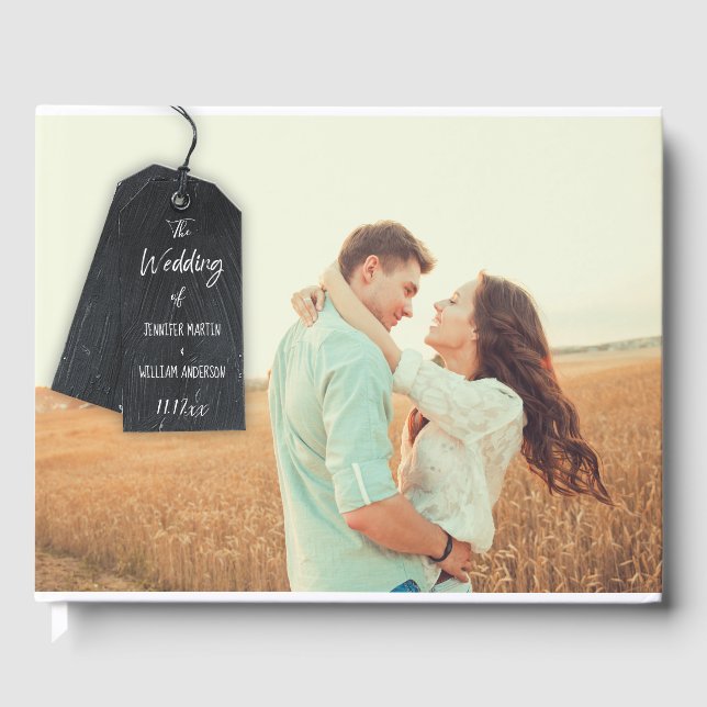 Livre D'or Mariage photo personnalisé Rustic Scrapbook (Recto)