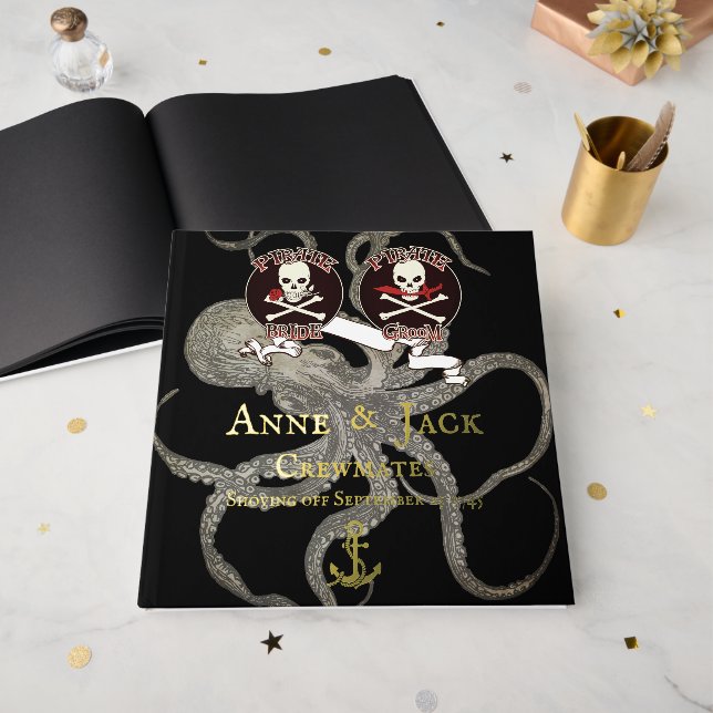 Livre D'or Mariage pirate (Recto ouvert)