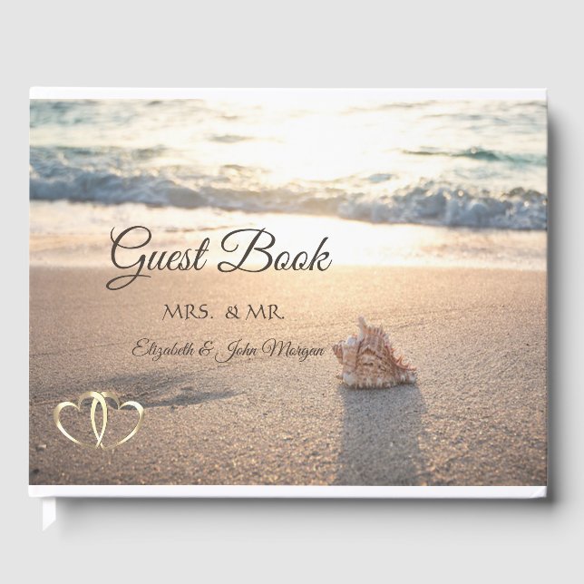 Livre D'or Mariage plage, Coquillage (Recto)