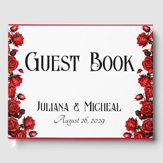 Livre D'or Mariage Red Roses (Recto)