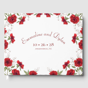 Livre D'or Mariage Romantique Rose Rouge