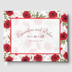 Livre D'or Mariage Romantique Rose Rouge