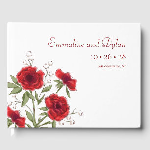 Livre D'or Mariage Romantique Rose Rouge