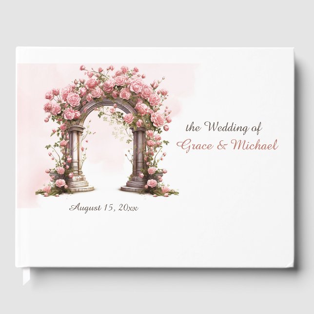 Livre D'or Mariage Rose Boho Blush Mariage Arch (Recto)