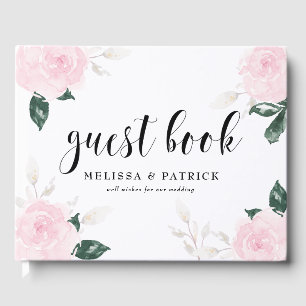 Livre D'or Mariage Rose d'aquarelle rose doux