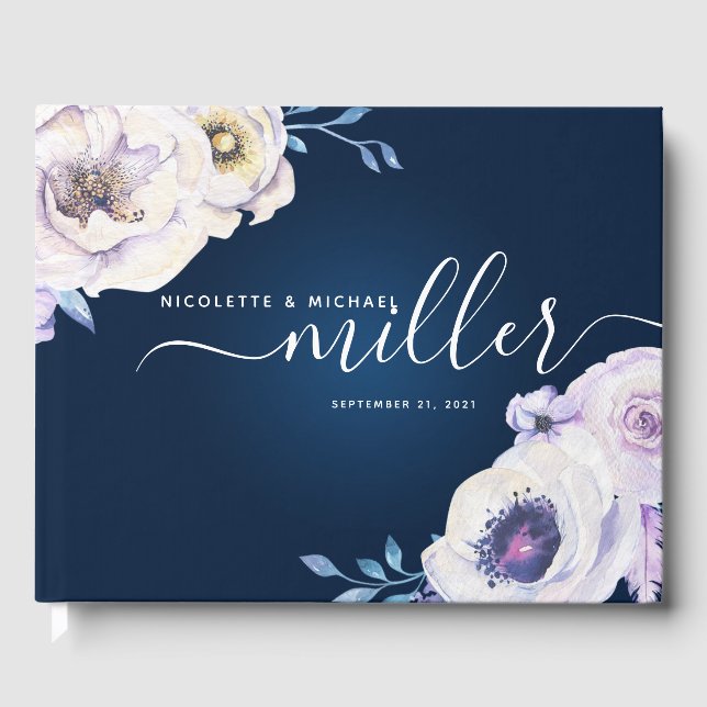 Livre D'or Mariage Rose de Marine et Lilac (Recto)