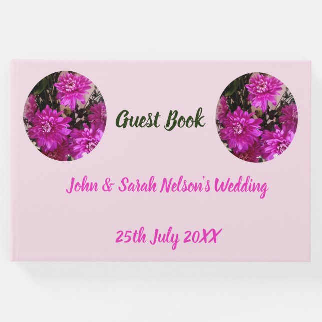 Livre D'or Mariage rose floral (Devant)