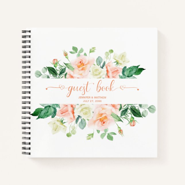 Livre d'or Mariage Rose Peach (Devant)