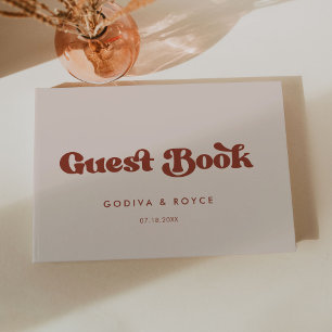 Livre D'or Mariage rose pêche rétro élégant