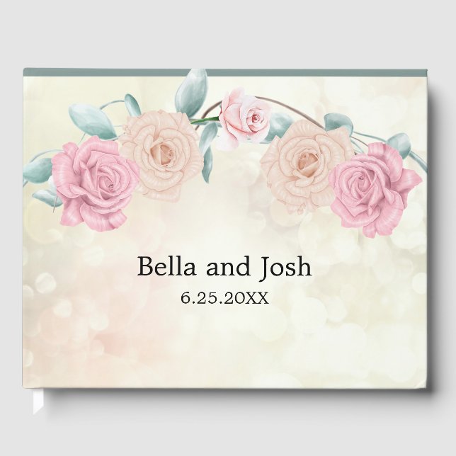 Livre D'or Mariage Rose romantique (Recto)