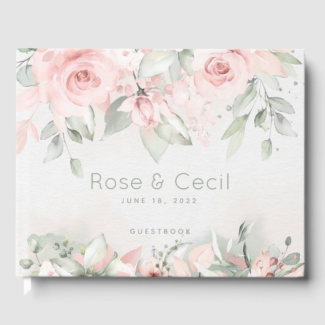 Livre D'or Mariage Rose rougissant (Recto)