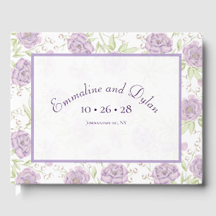 Livre D'or Mariage Rose Violette Lavande