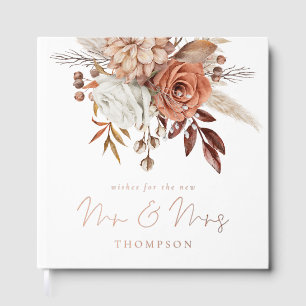 Livre D'or Mariage Rustique de fleurs en terre cuite