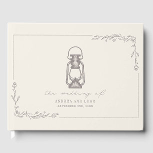 Livre D'or Mariage rustique de lanterne vintage