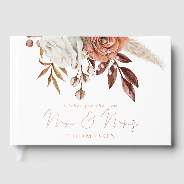 Livre D'or Mariage Rustique Floral d'automne (Recto)