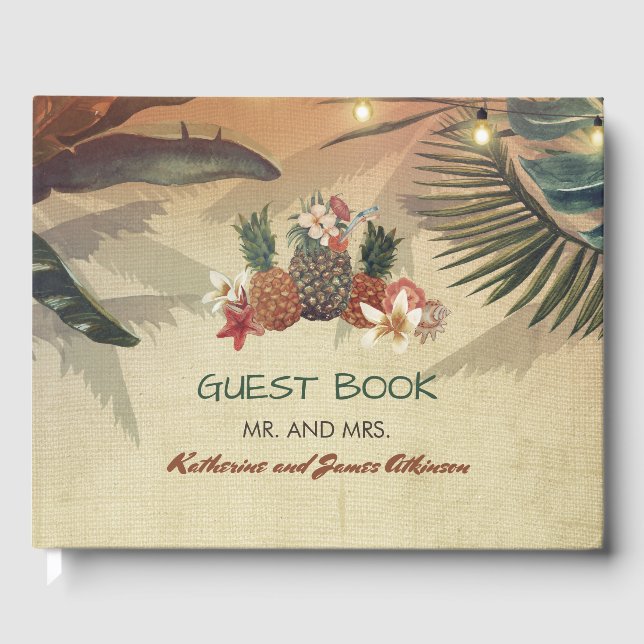 Livre D'or Mariage rustique Tropical Beach (Recto)