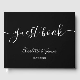 Livre D'or Mariage Script Signature Noir Et Blanc