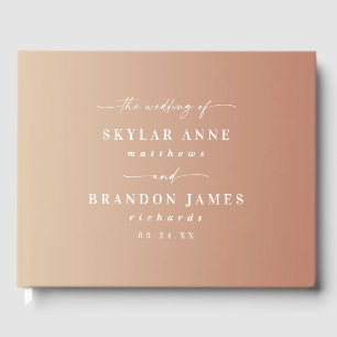 Livre D'or Mariage simple Terra Cotta et Ombre jaune