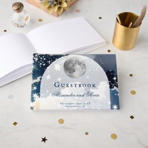 Livre D'or Mariage sous le ciel nocturne lunaire