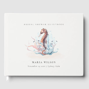 Livre D'or Mariage sous-marin Hippocampe Algue Corail