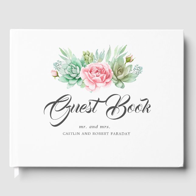 Livre D'or Mariage Succulent (Recto)