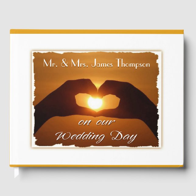 Livre D'or Mariage Sunset Capturé Personnalisé (Recto)