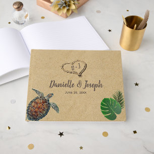 Livre D'or Mariage Tropical Beach Sea Turtle