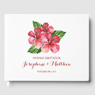 Livre D'or Mariage tropical de l'Hibiscus rouge