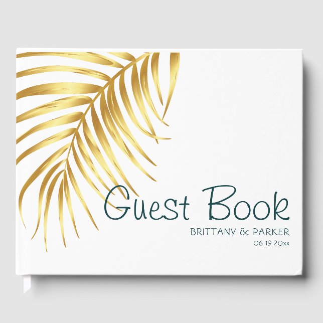 Livre D'or Mariage Tropical Gold personnalisé (Recto)
