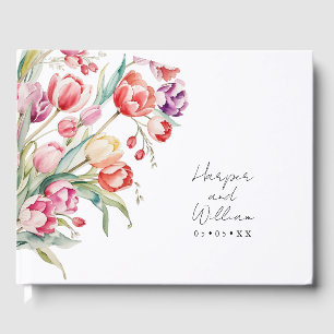 Livre D'or mariage tulipe aquarelle